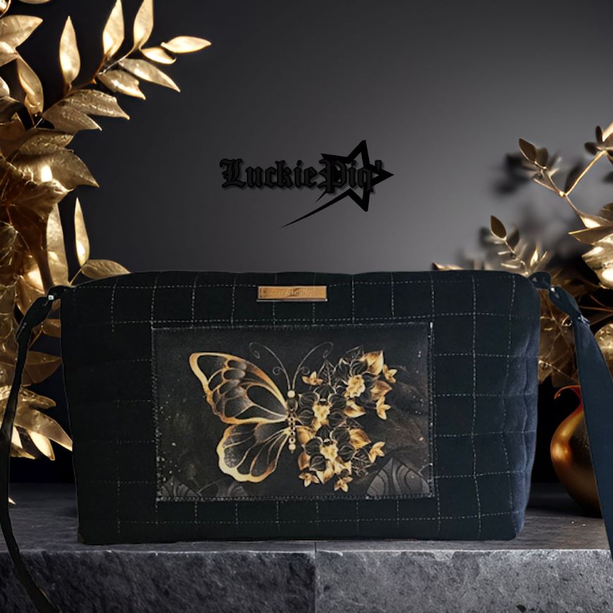 Sac Papillon en Velours Noir